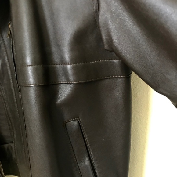 Vintage Brown real genuine leather jacket size XL - Picture 5 of 8